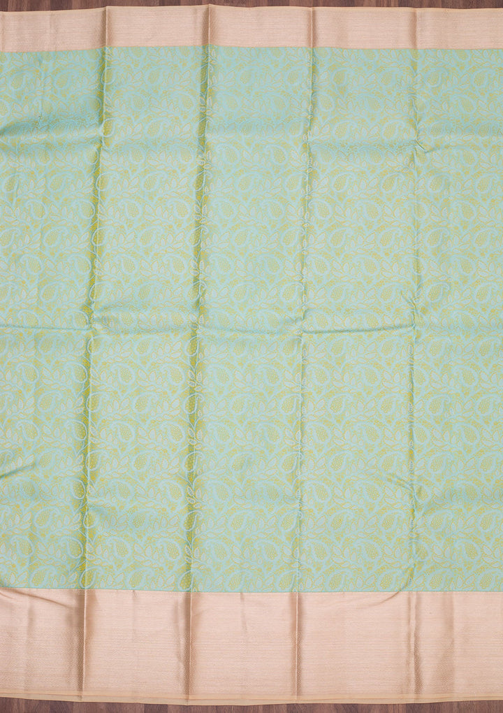 Sea Green Zariwork Pure Silk Saree-koskii
