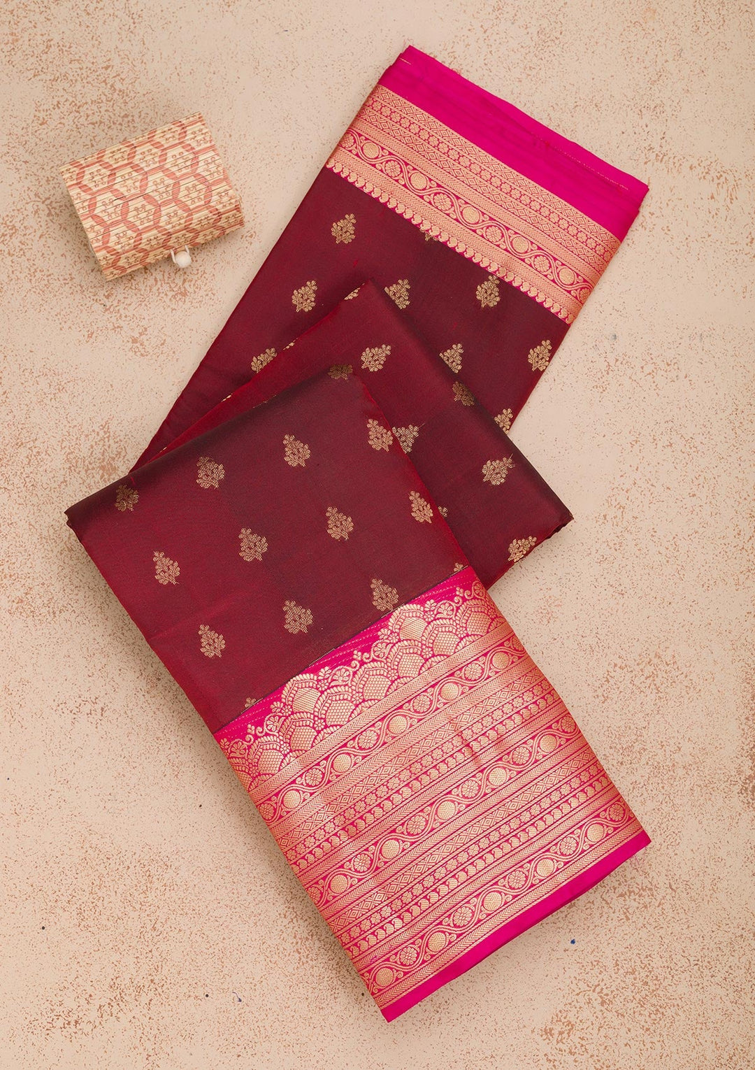 Brown Zariwork Pure Silk Saree-Koskii