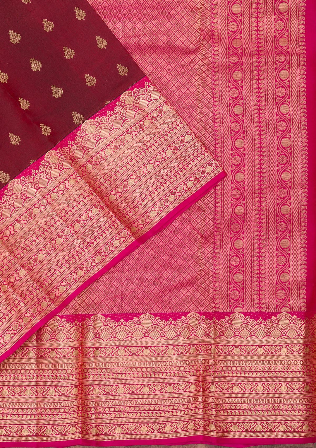 Brown Zariwork Pure Silk Saree-Koskii