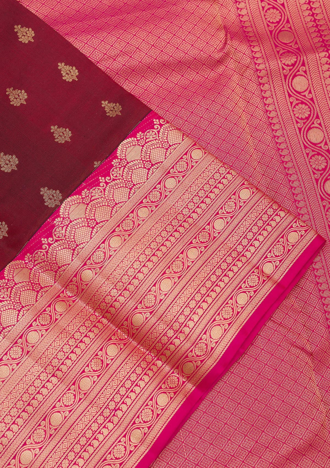 Brown Zariwork Pure Silk Saree-Koskii