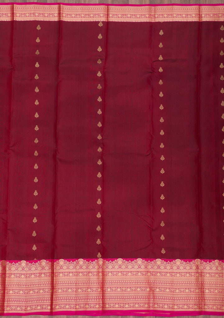 Brown Zariwork Pure Silk Saree-Koskii