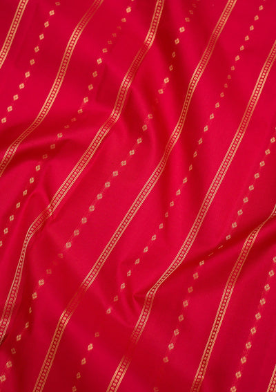 Red Zariwork Pure Silk Saree-Koskii