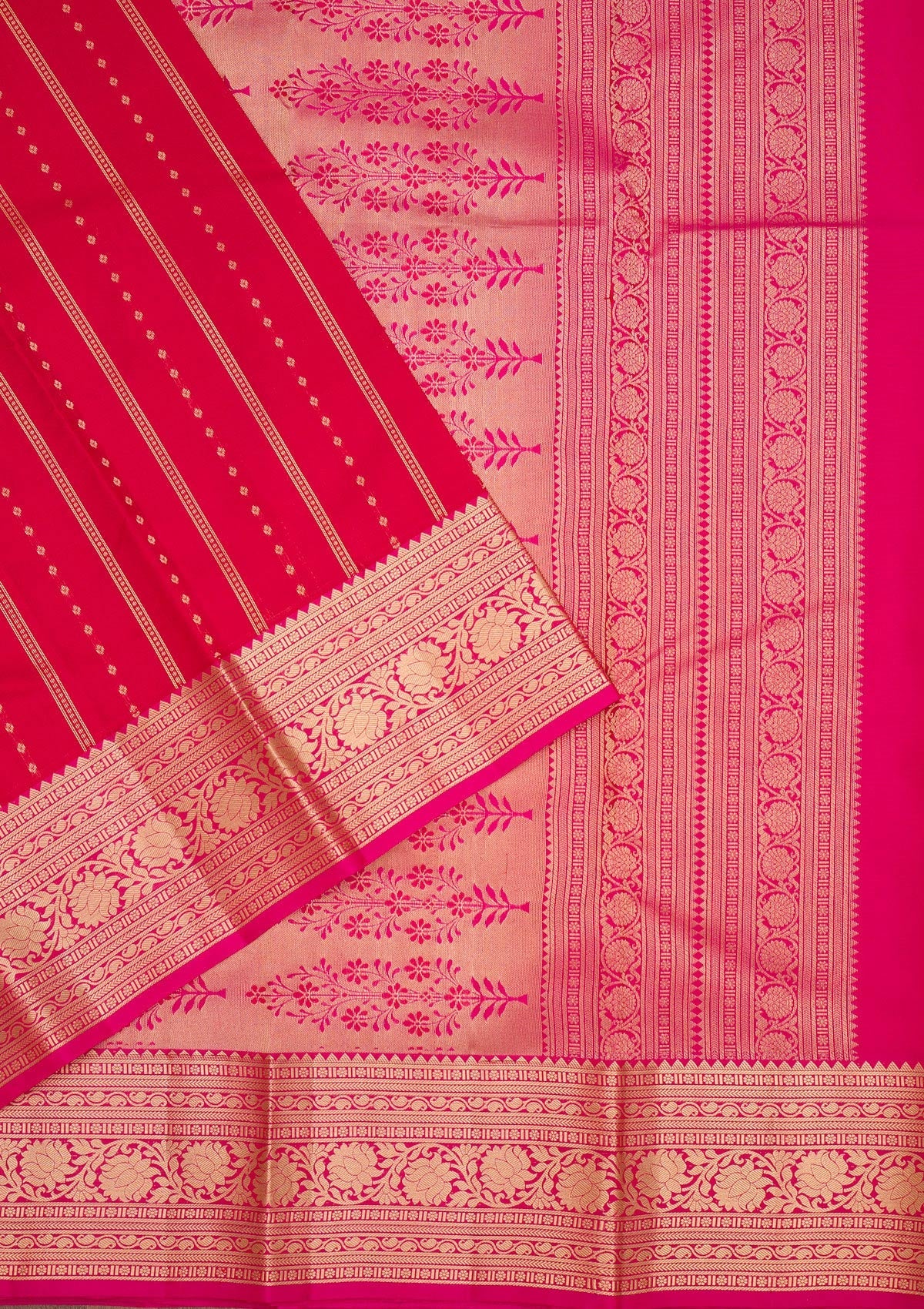 Red Zariwork Pure Silk Saree-Koskii