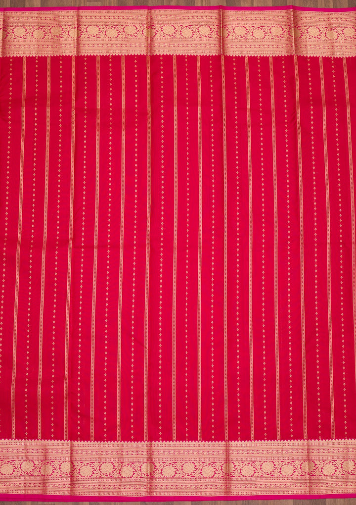 Red Zariwork Pure Silk Saree-Koskii