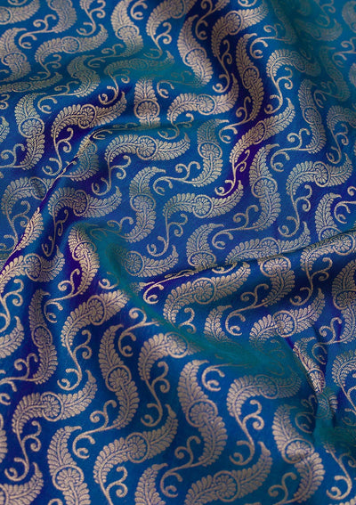 Royal Blue Zariwork Pure Silk Saree-Koskii