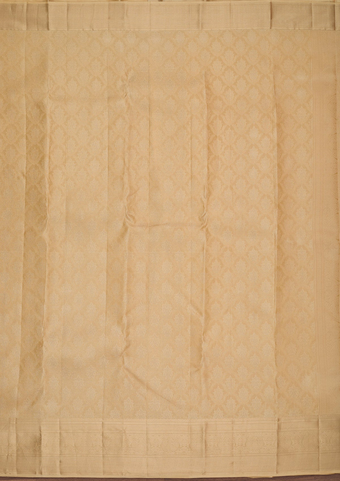 Beige Zariwork (Gold) Pure Silk Saree
