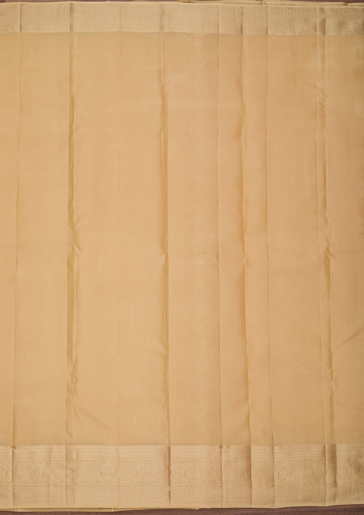Beige Zariwork (Gold) Pure Silk Saree