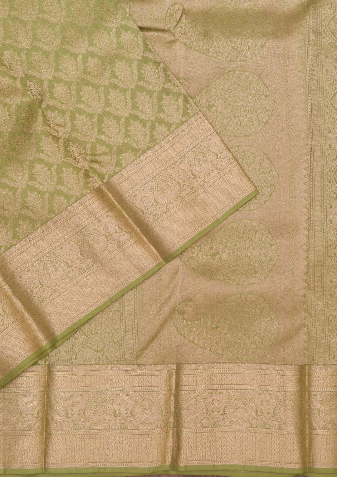 Pista Green Zariwork Pure Silk Saree-koskii