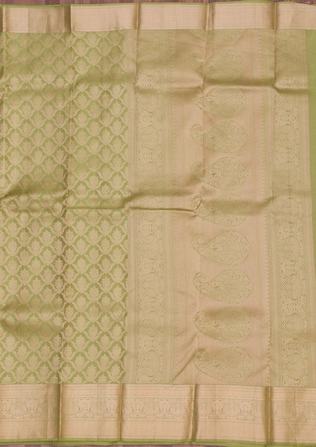 Pista Green Zariwork Pure Silk Saree-koskii