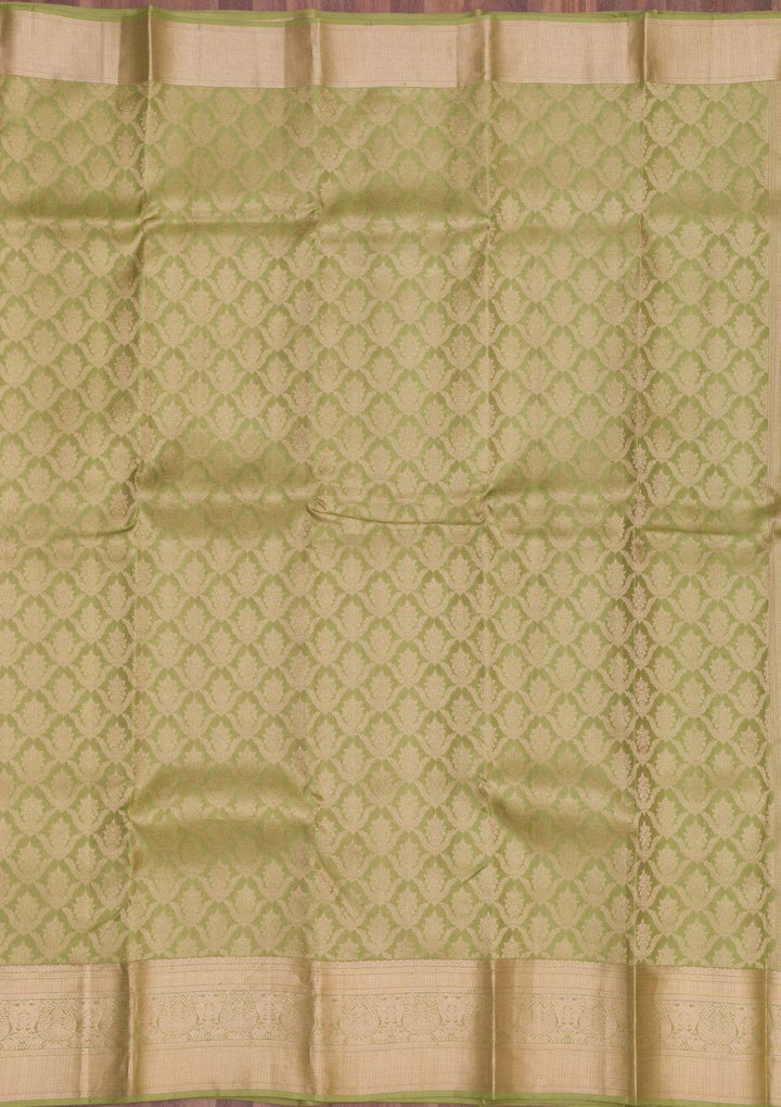 Pista Green Zariwork Pure Silk Saree-koskii