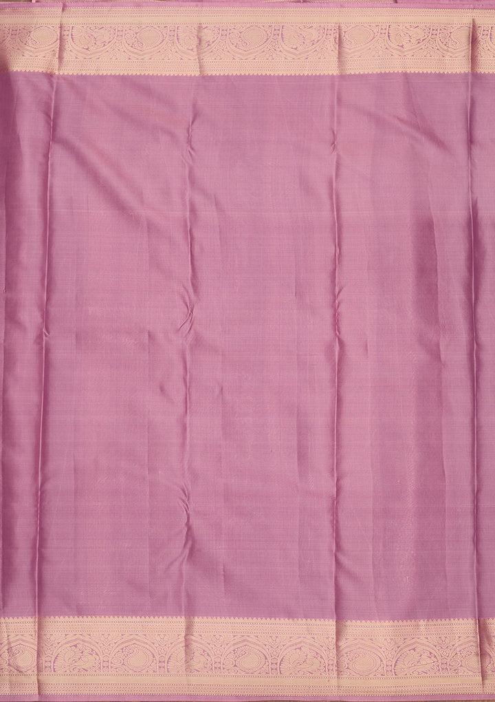 Onion Pink Zariwork Pure Silk Saree-Koskii