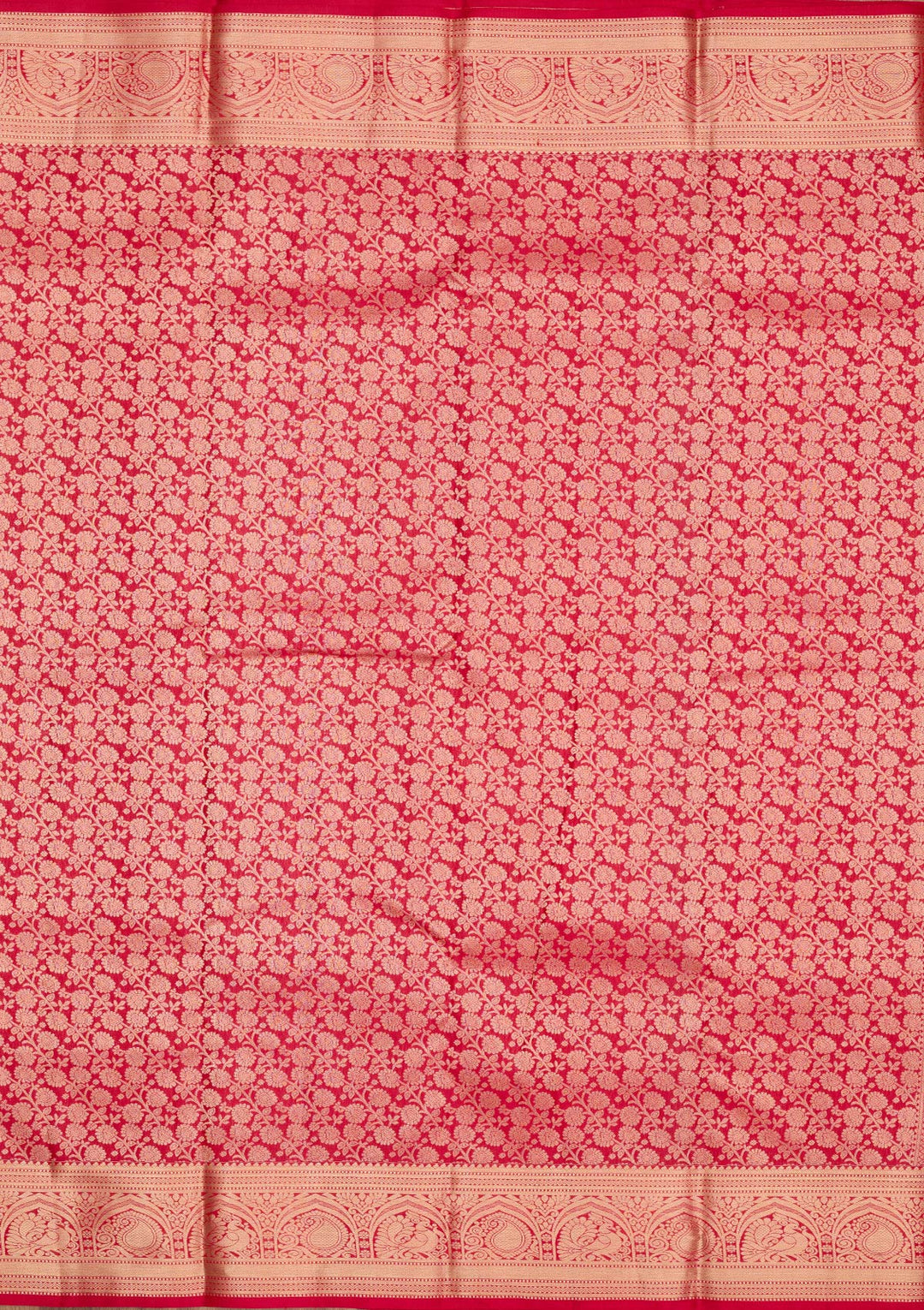 Red Zariwork Pure Silk Saree-Koskii