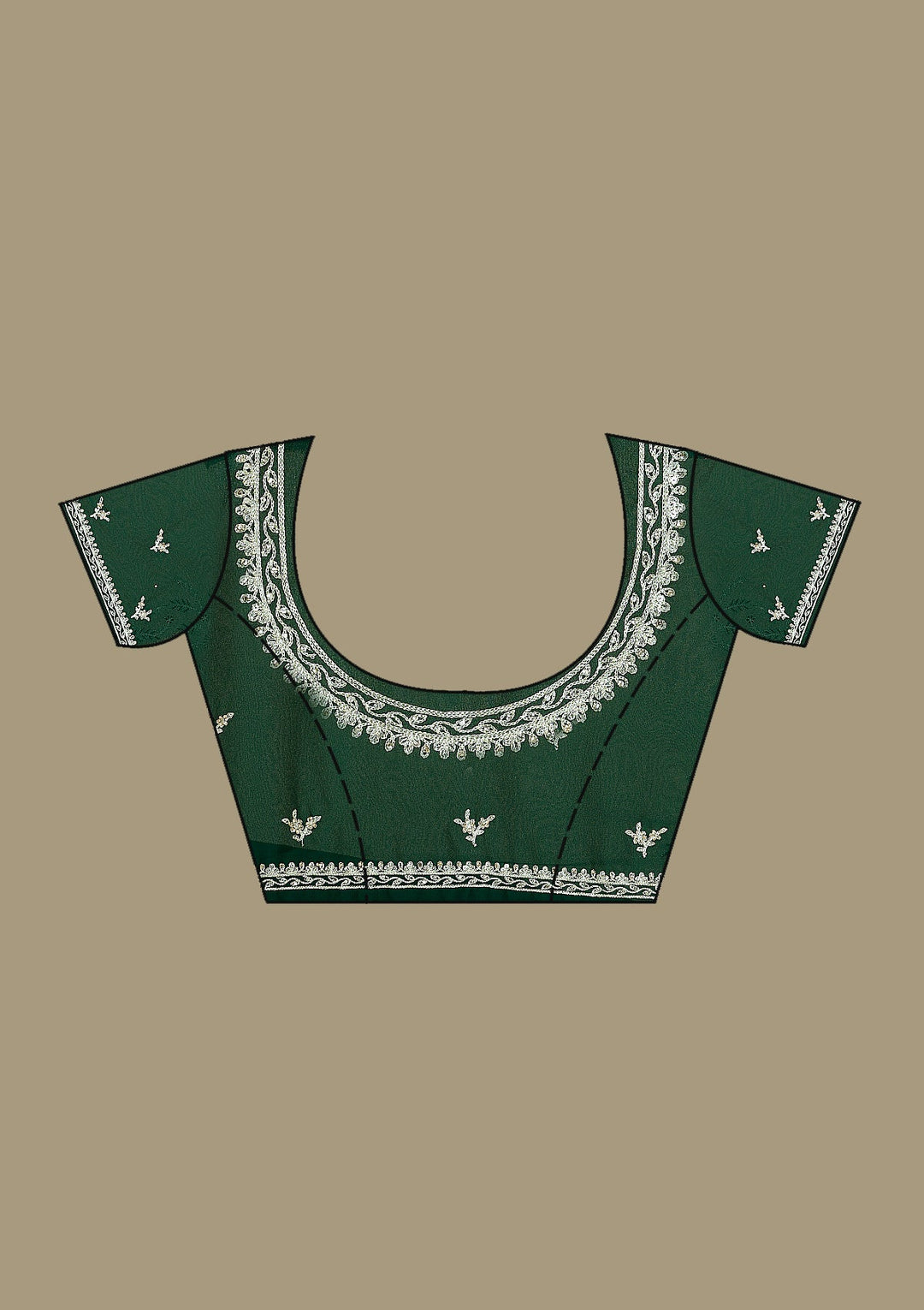 Green Zariwork Georgette Saree-Koskii