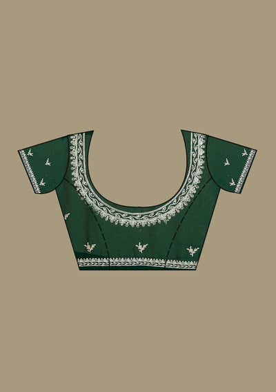 Green Zariwork Georgette Saree-Koskii