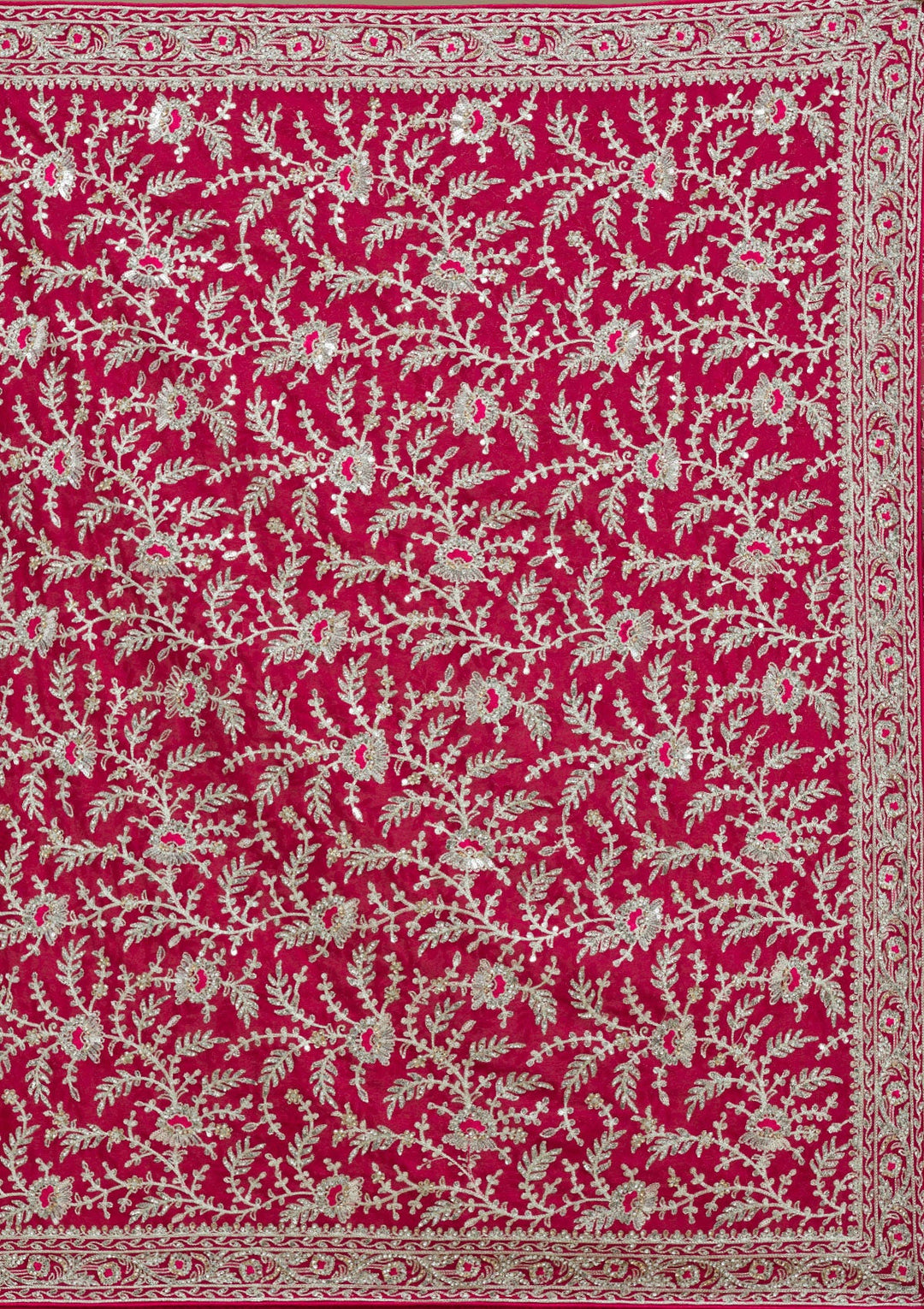 Rani Pink Zariwork Georgette Saree-Koskii