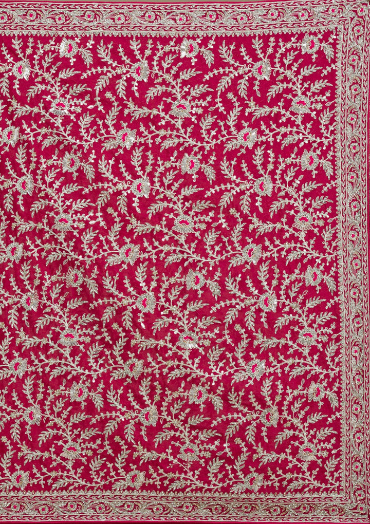 Rani Pink Zariwork Georgette Saree-Koskii