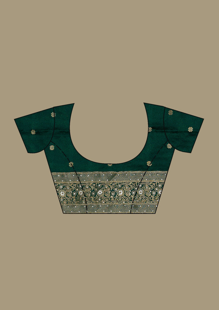 Bottle Green Plain Art Silk Saree-Koskii