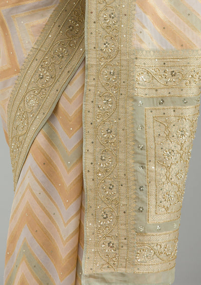 Pista Green Plain Georgette Saree-Koskii