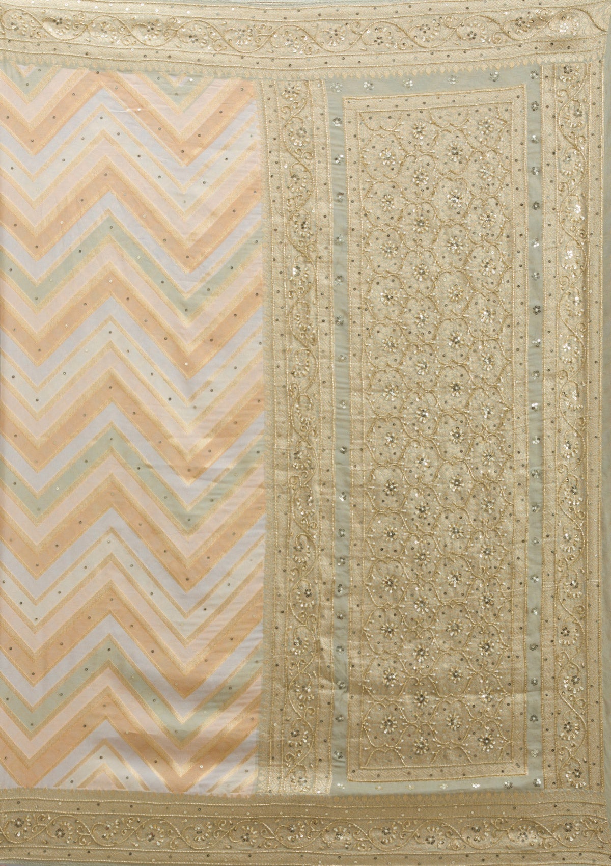 Pista Green Plain Georgette Saree-Koskii
