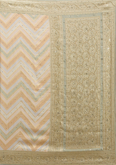 Pista Green Plain Georgette Saree-Koskii