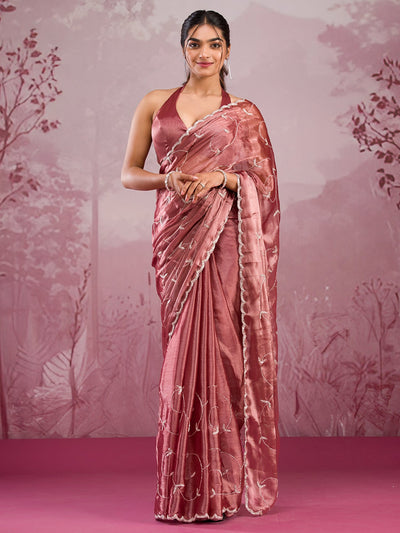 Gold Stonework Georgette Saree-Koskii