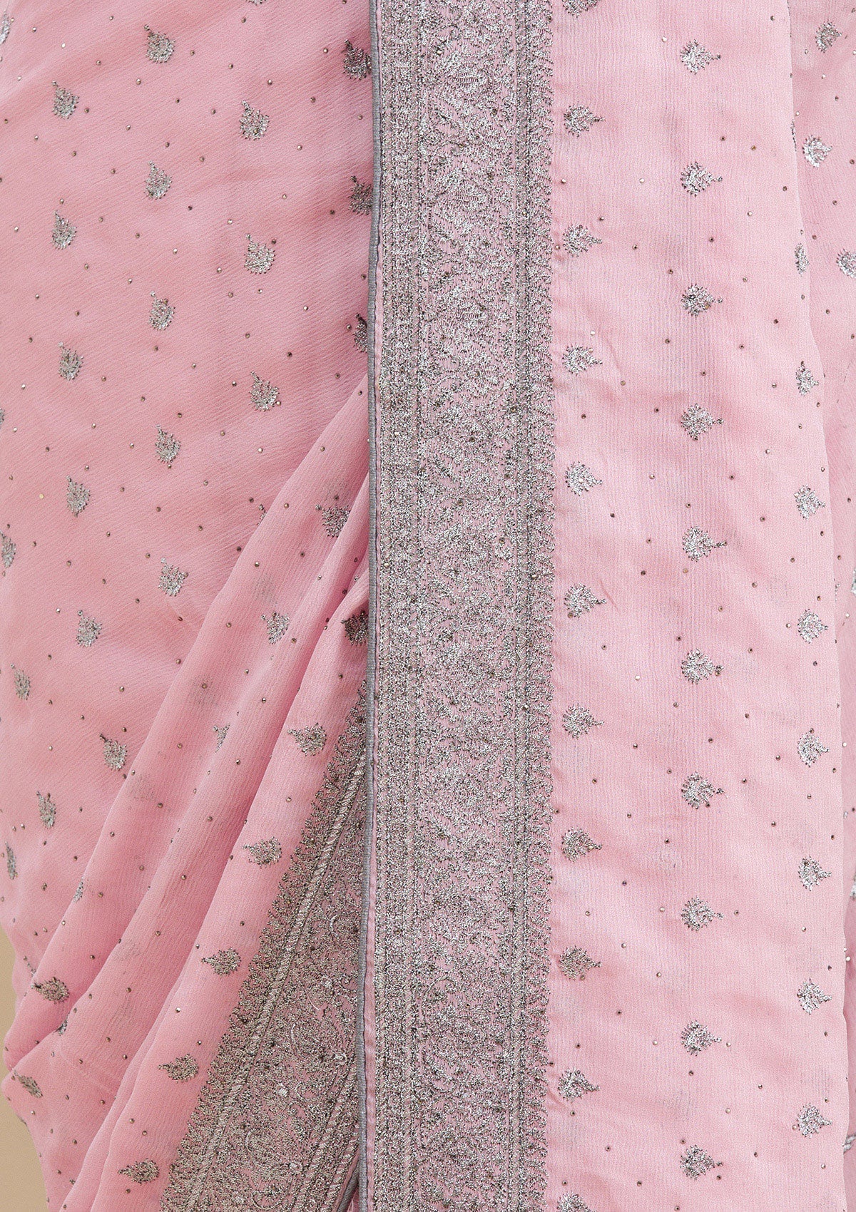 Pink Zariwork Georgette Saree-Koskii