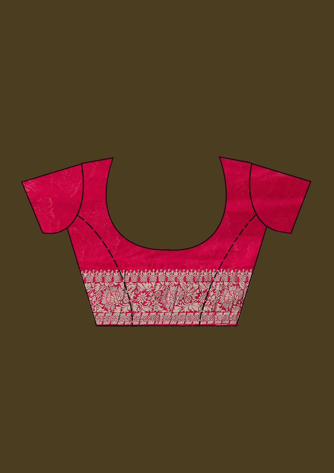 Rani Pink Zariwork (Gold) Silk Silk_Saree-koskii