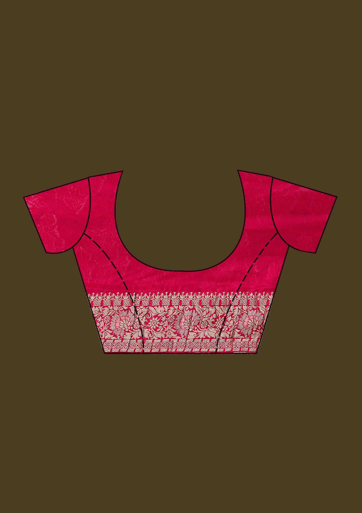 Rani Pink Zariwork (Gold) Silk Silk_Saree-koskii