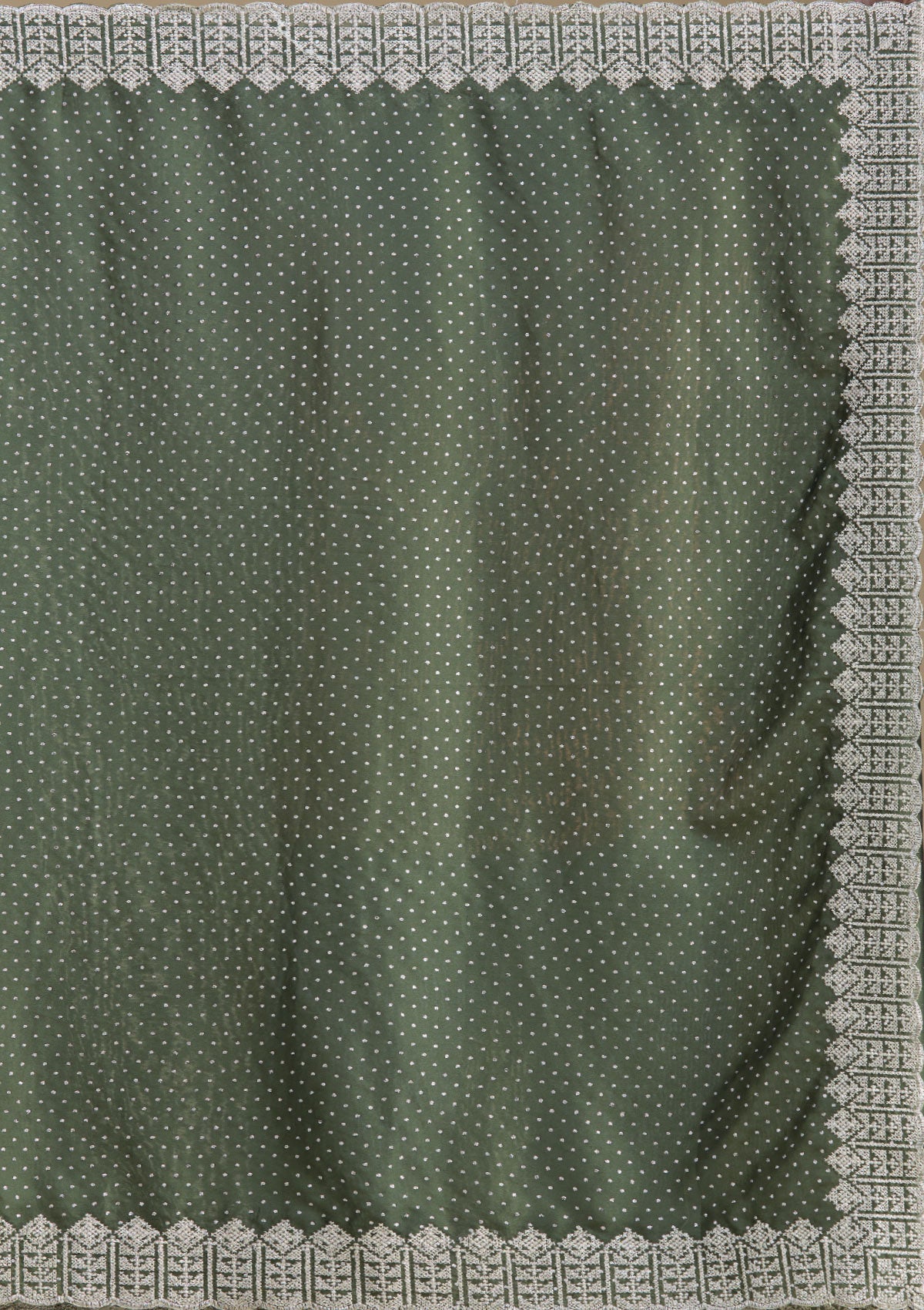 Mehendi Zariwork Satin Saree