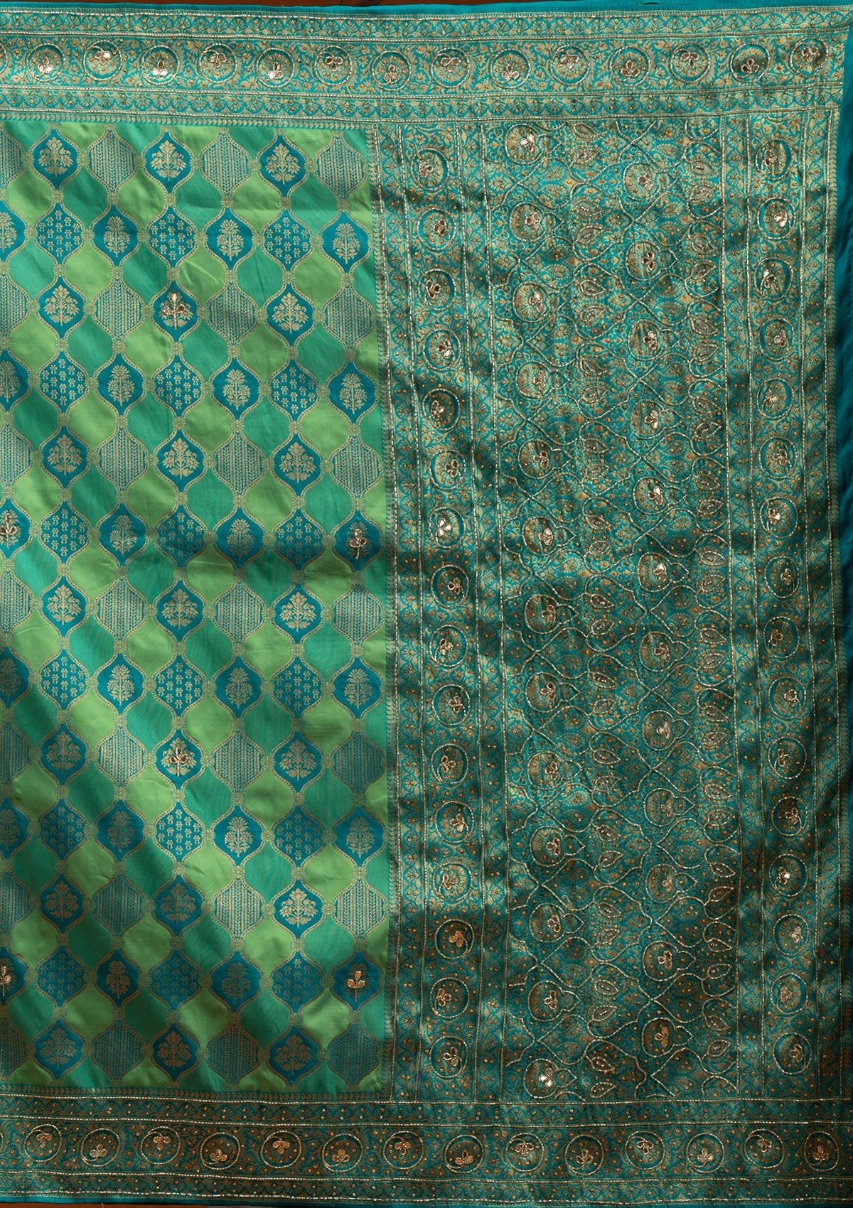 Blue Cutdana Art Silk Saree-Koskii