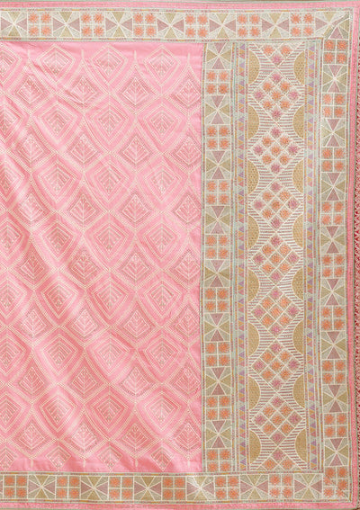 Baby Pink Stonework Imported Fabric Saree-Koskii