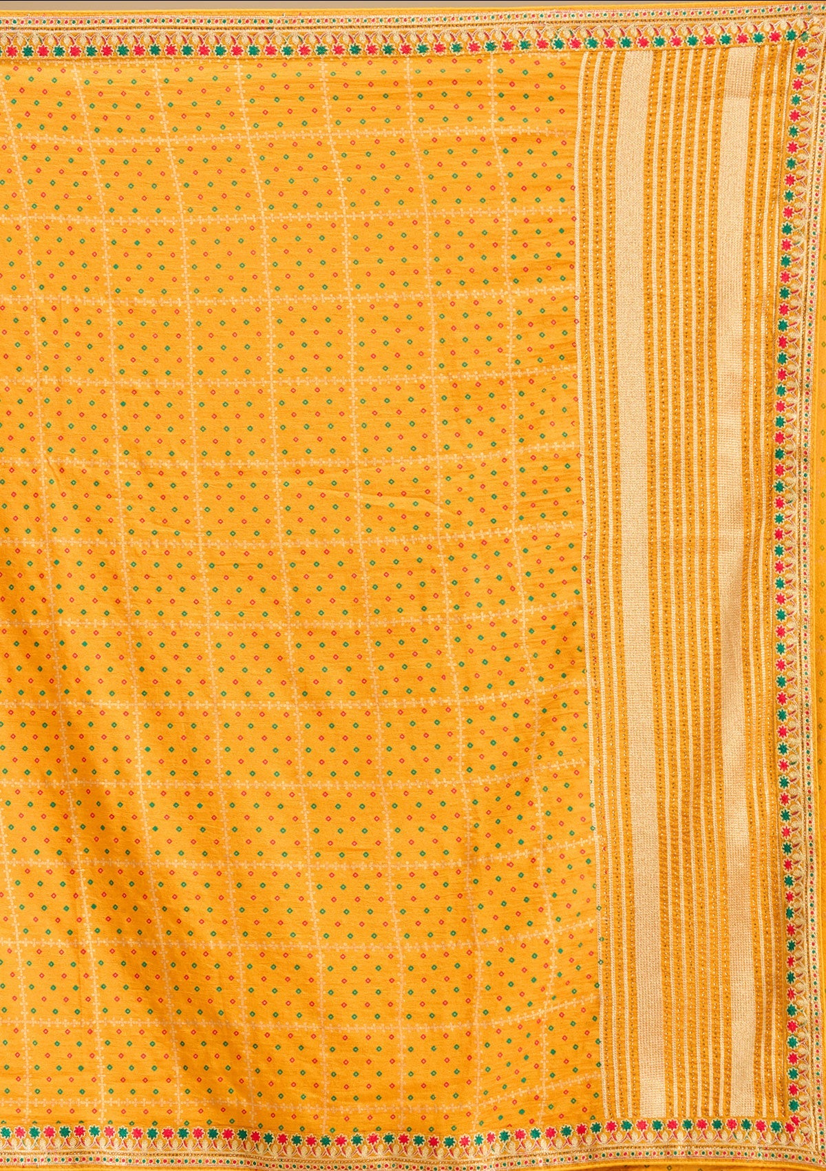 Mustard Zariwork (Gold) Soft Raw Silk Saree-Koskii
