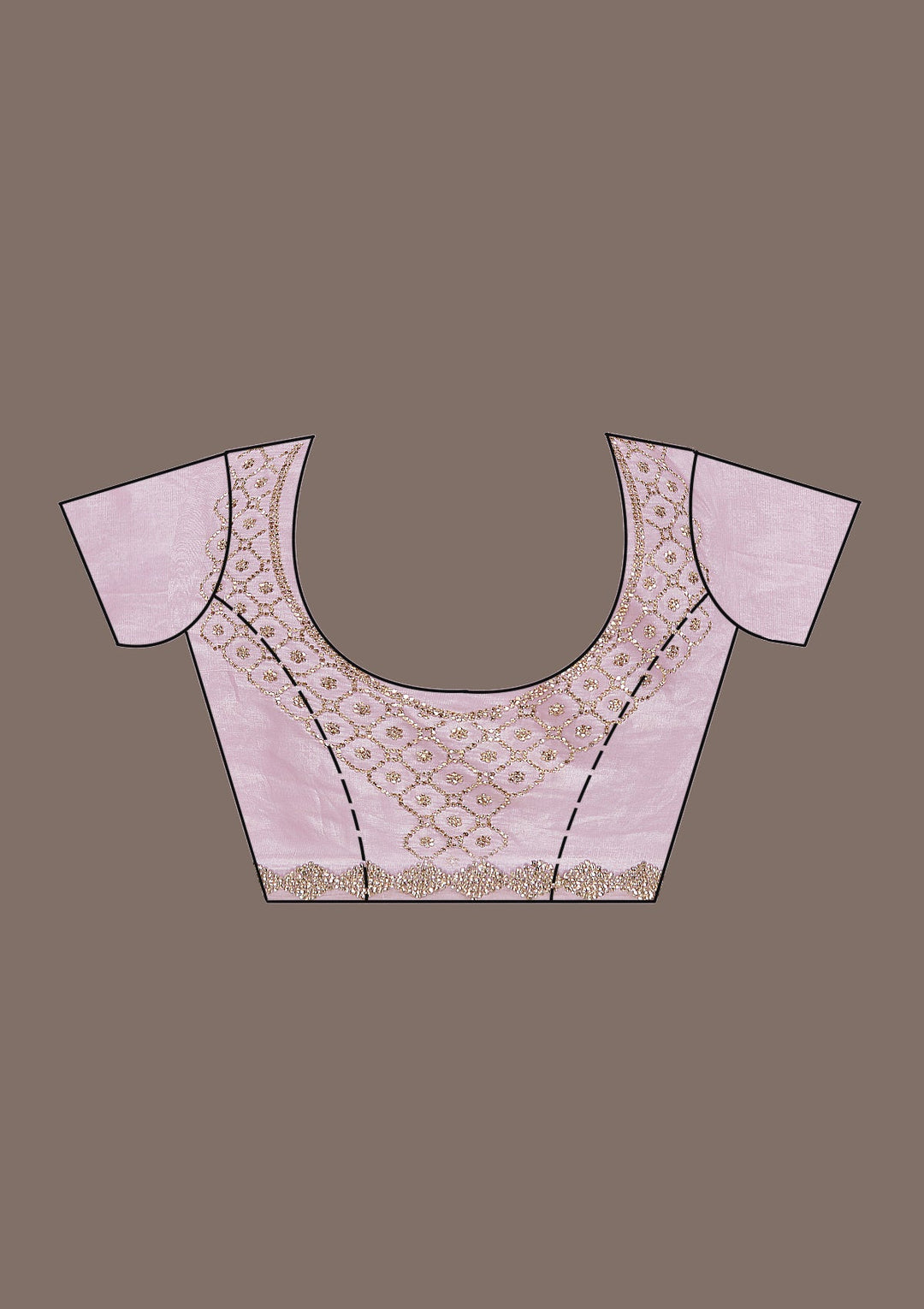 Pink Stonework Tissue Saree-Koskii