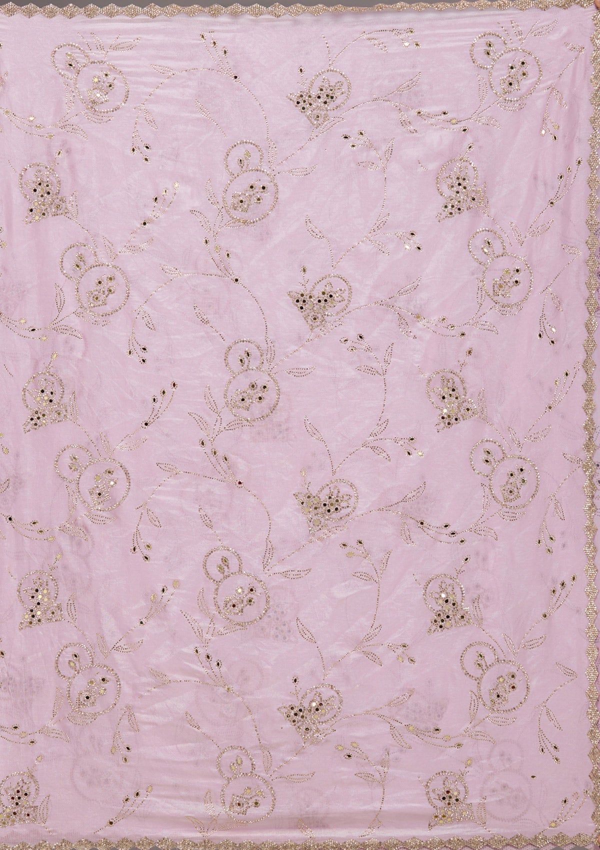 Pink Stonework Tissue Saree-Koskii