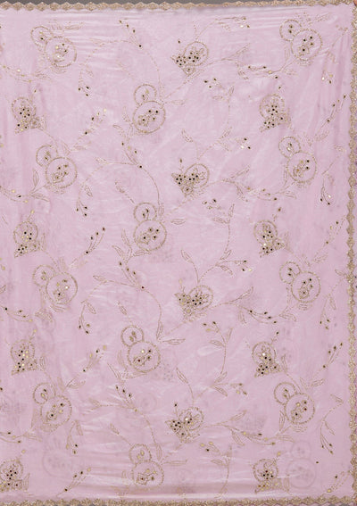 Pink Stonework Tissue Saree-Koskii