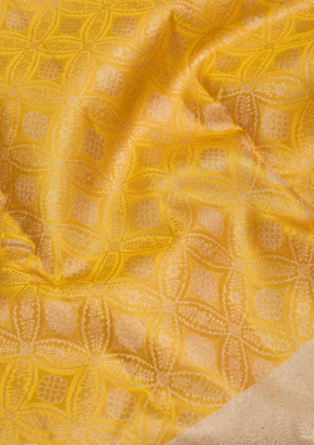 Yellow Zariwork Pure Silk Saree-Koskii