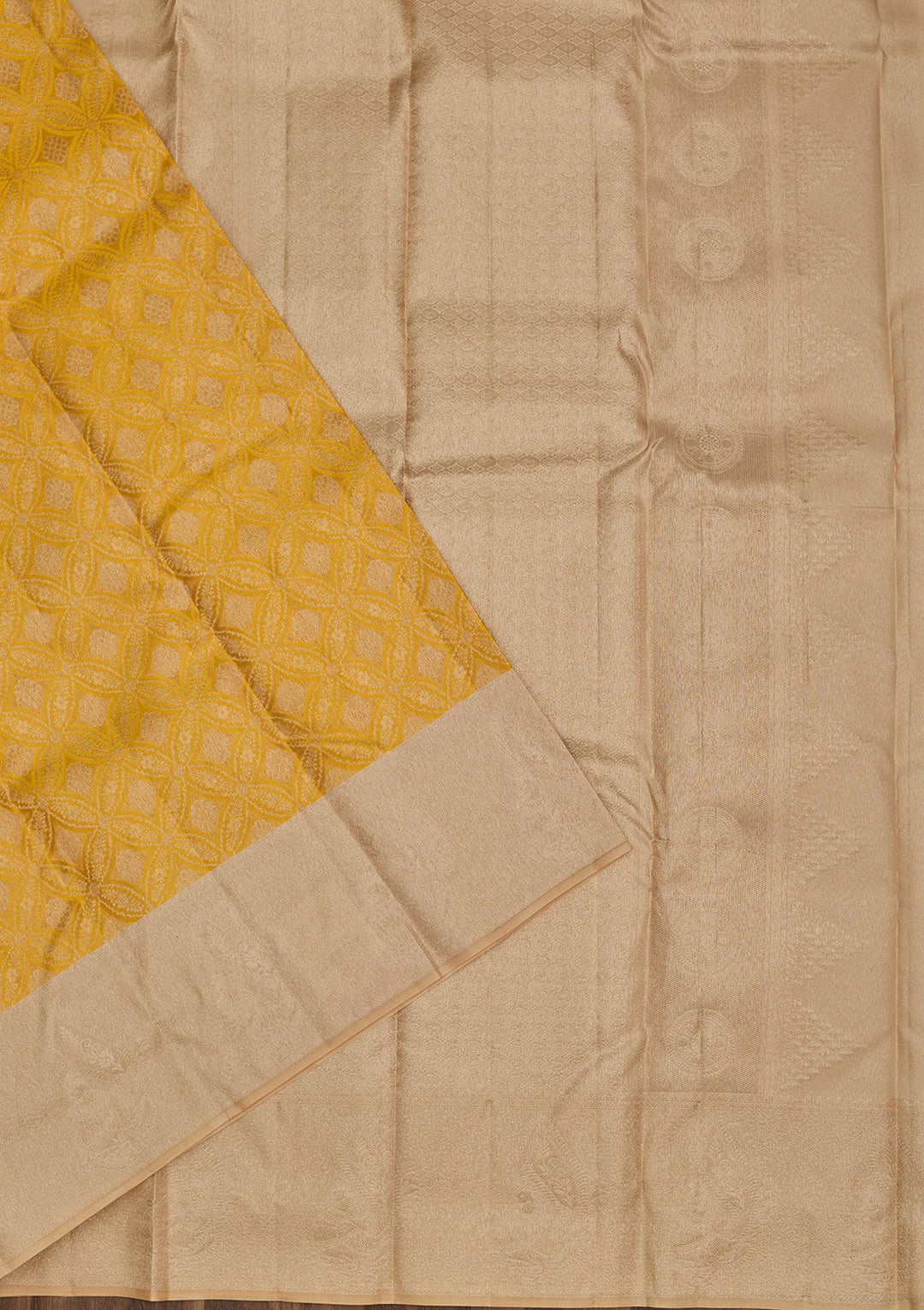 Yellow Zariwork Pure Silk Saree-Koskii