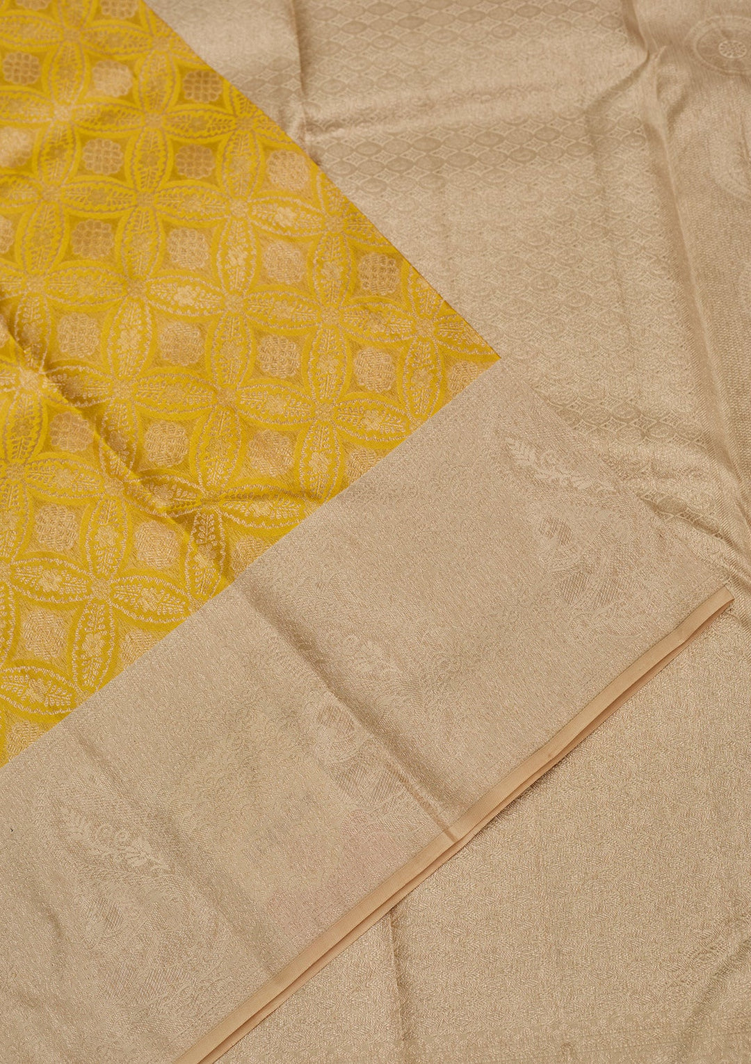 Yellow Zariwork Pure Silk Saree-Koskii