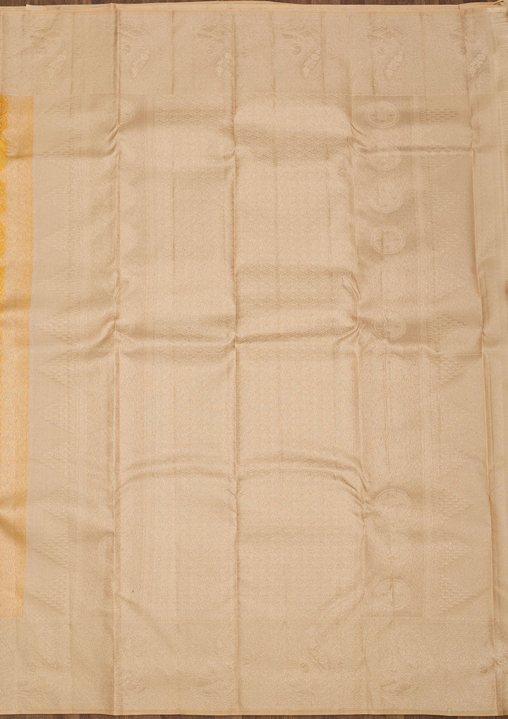 Yellow Zariwork Pure Silk Saree-Koskii