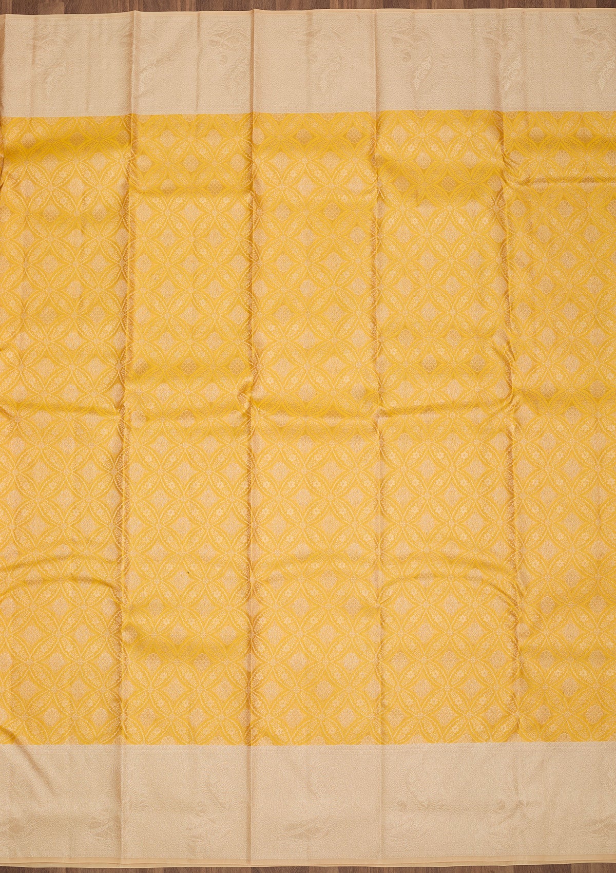 Yellow Zariwork Pure Silk Saree-Koskii