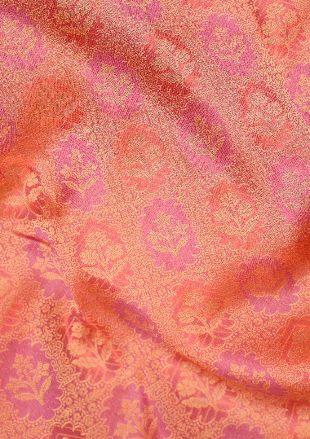 Orange Zariwork Pure Silk Saree-Koskii