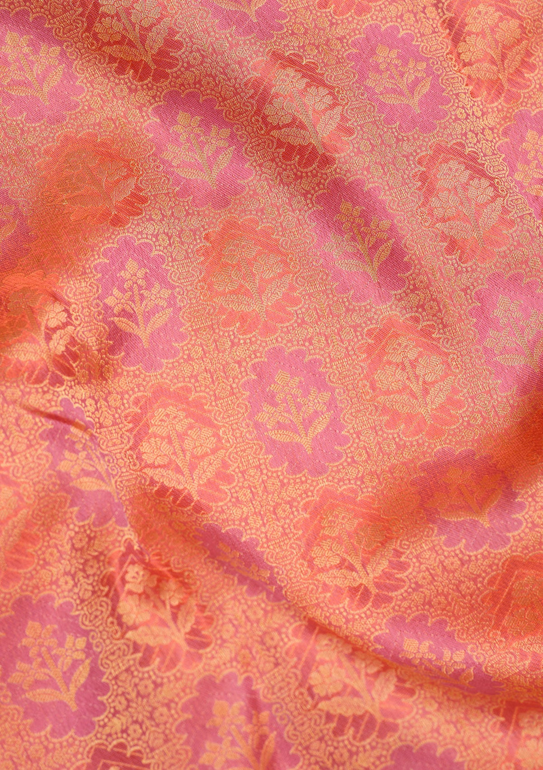 Orange Zariwork Pure Silk Saree-Koskii