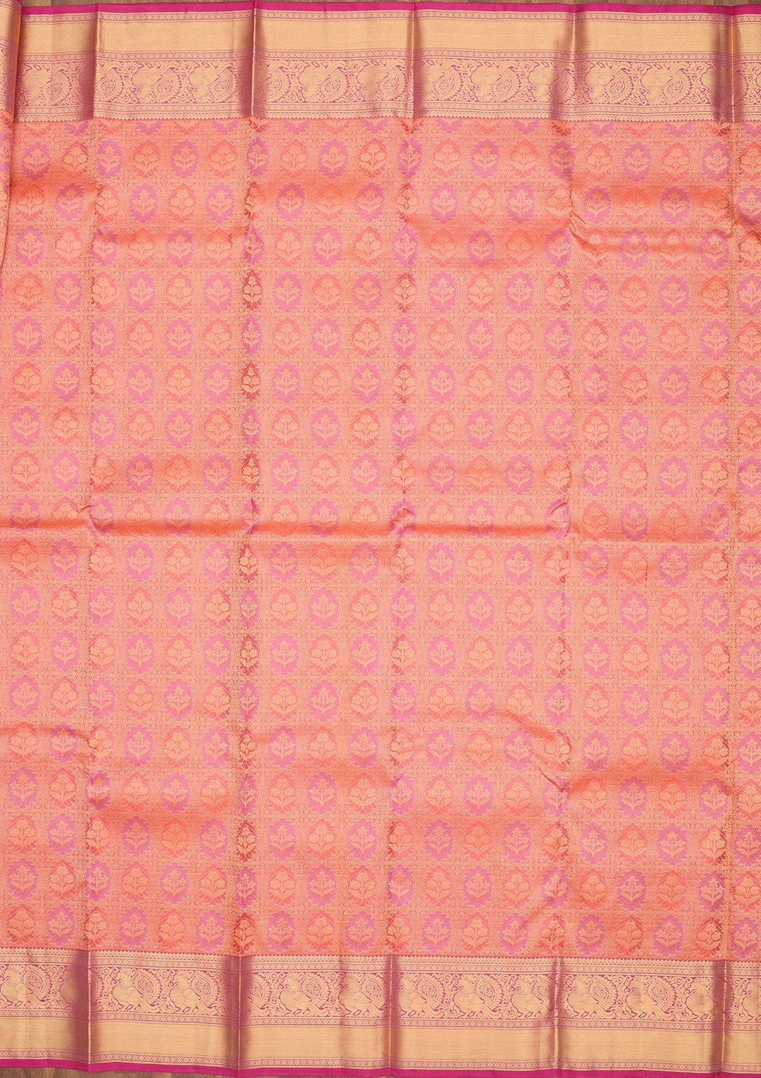 Orange Zariwork Pure Silk Saree-Koskii