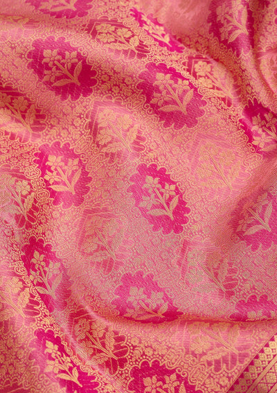 Pink Zariwork Pure Silk Saree-Koskii