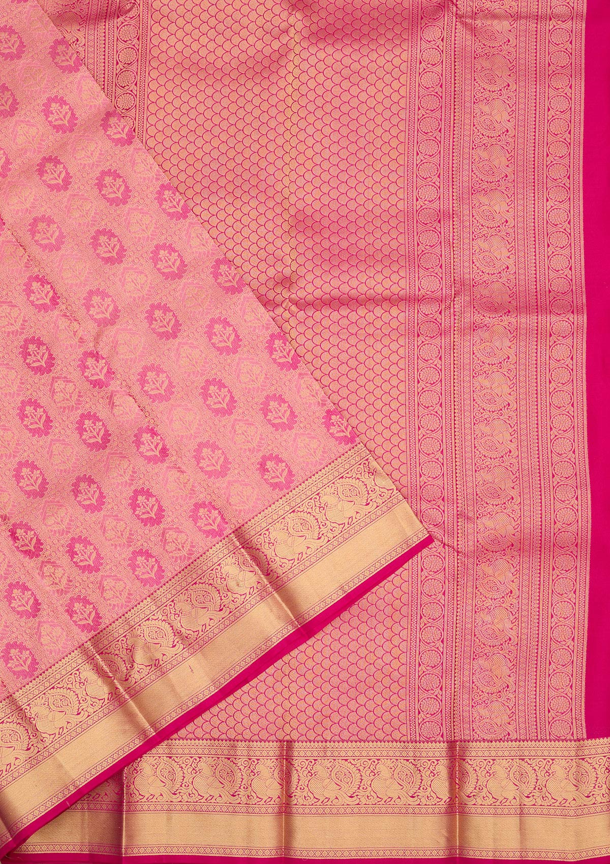 Pink Zariwork Pure Silk Saree-Koskii