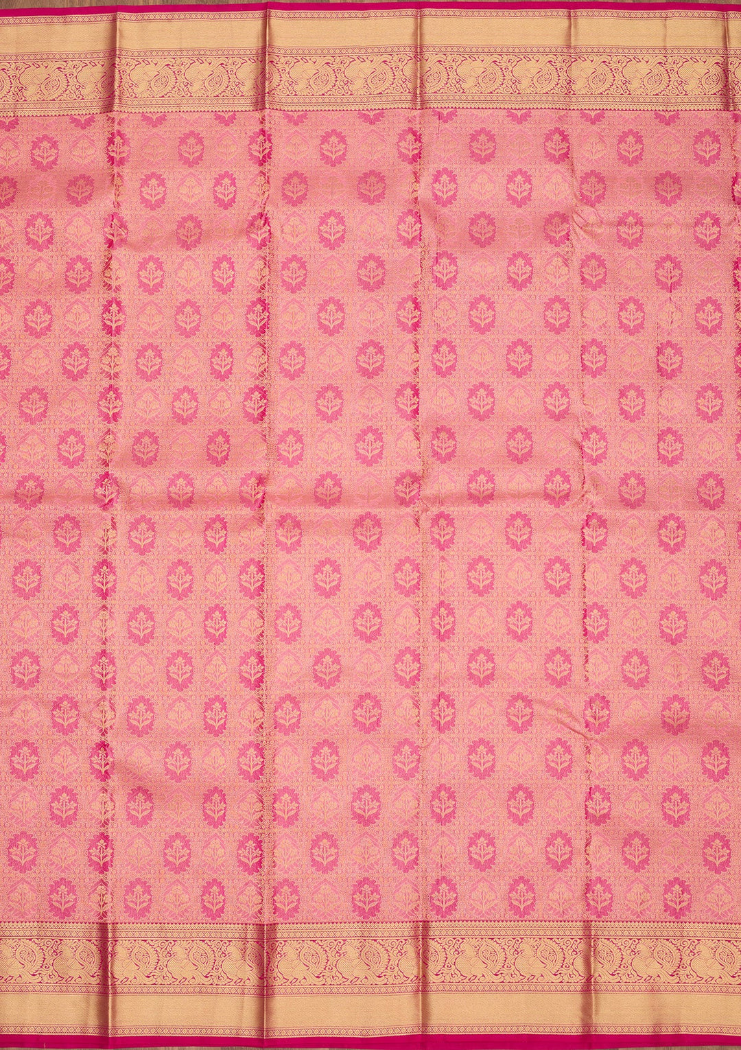 Pink Zariwork Pure Silk Saree-Koskii