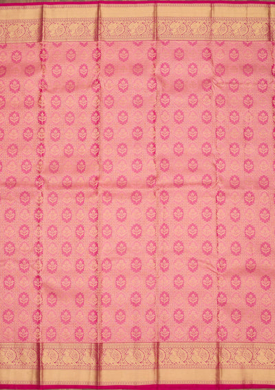 Pink Zariwork Pure Silk Saree-Koskii