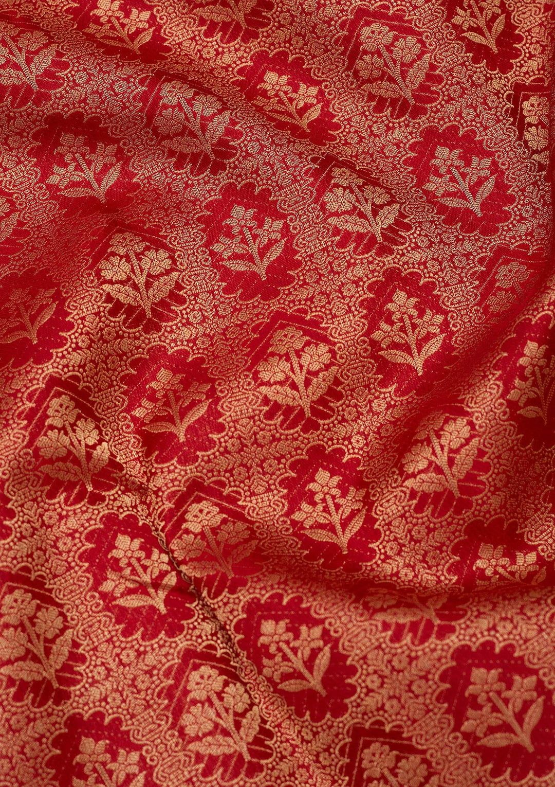 Red Zariwork Pure Silk Saree-Koskii