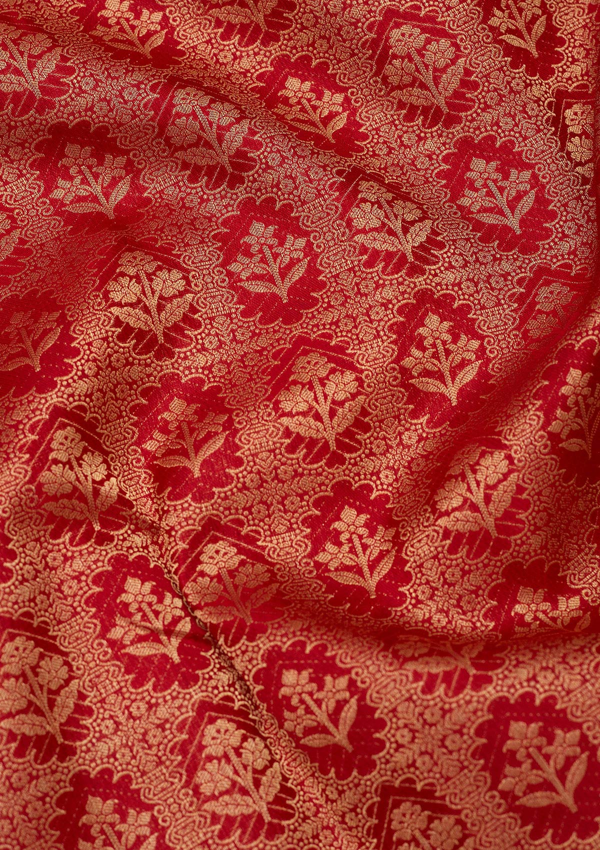 Red Zariwork Pure Silk Saree-Koskii
