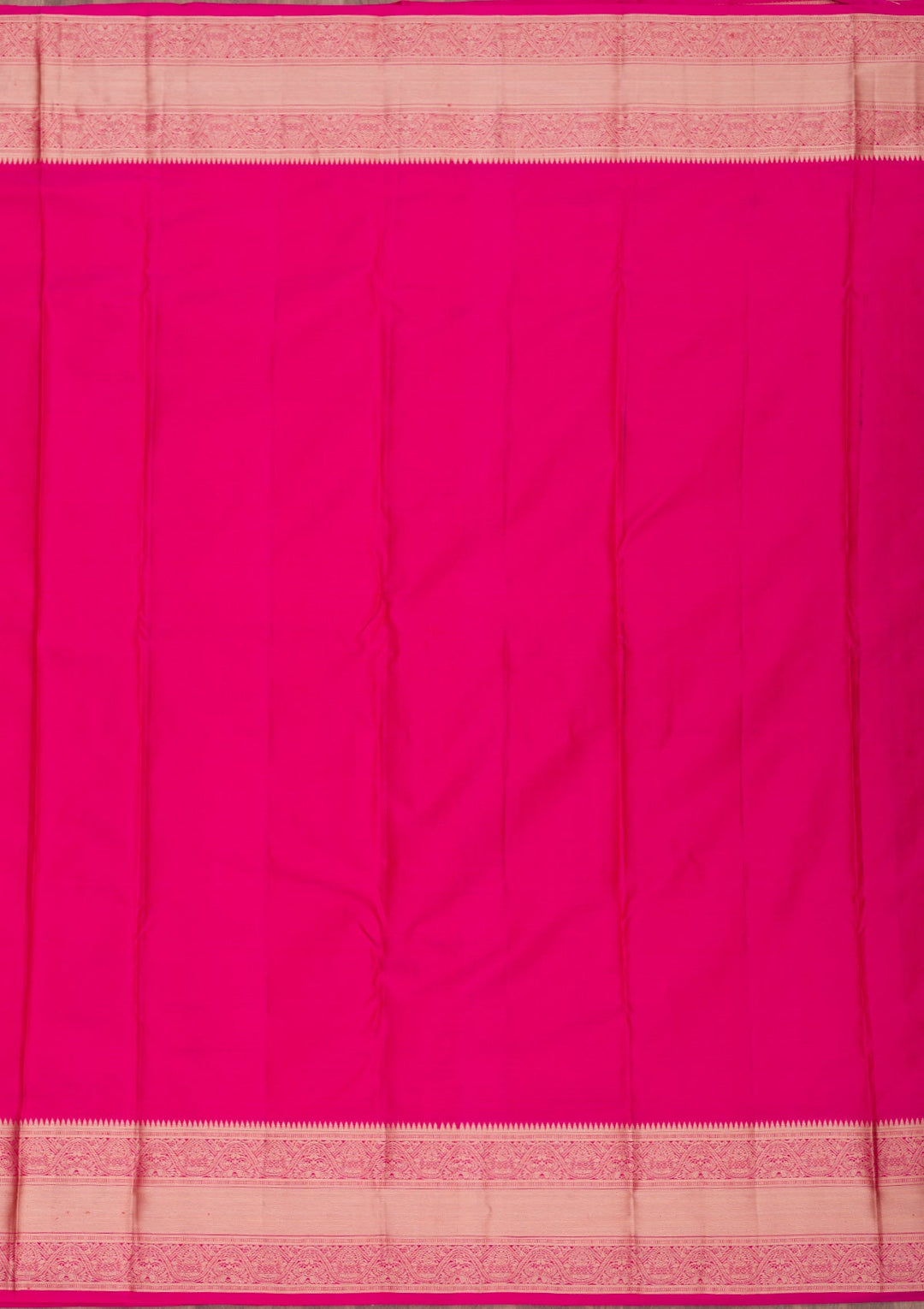 Magenta Pink Zariwork Pure Silk Saree-Koskii